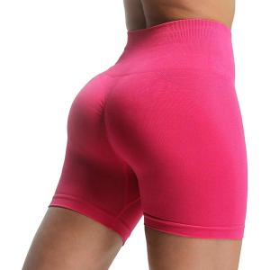 imageAoxjox Seamless Asset Workout Biker Shorts for Women Tummy Control High Waisted Athletic Scrunch Gym Running Yoga Short 5quot6quotBeetroot Purple