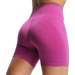 imageAoxjox Seamless Asset Workout Biker Shorts for Women Tummy Control High Waisted Athletic Scrunch Gym Running Yoga Short 5quot6quotCattleya Purple