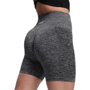 imageAoxjox Seamless Asset Workout Biker Shorts for Women Tummy Control High Waisted Athletic Scrunch Gym Running Yoga Short 5quot6quotCharcoal Grey Marl
