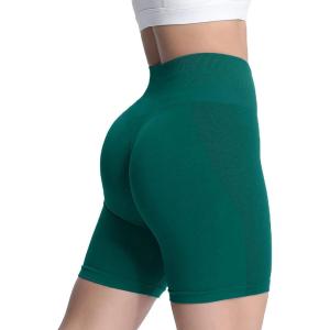 imageAoxjox Seamless Asset Workout Biker Shorts for Women Tummy Control High Waisted Athletic Scrunch Gym Running Yoga Short 5quot6quotDarkest Pine