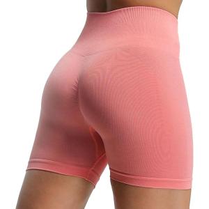 imageAoxjox Seamless Asset Workout Biker Shorts for Women Tummy Control High Waisted Athletic Scrunch Gym Running Yoga Short 5quot6quotSalmon Rose