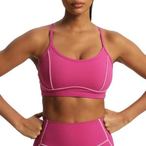 imageAoxjox Womens Workout Sports Bras Fitness Training Gym Lexi Lined Bra Yoga Crop TankBaton Red Mauve