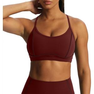 imageAoxjox Womens Workout Sports Bras Fitness Training Gym Lexi Lined Bra Yoga Crop TankRum RaisinMulch