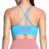 imageAoxjox Sports Bras for Women Workout Fitness Ruched Training Baddie Cross Back Yoga Crop TankAquarius Blue