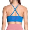 imageAoxjox Sports Bras for Women Workout Fitness Ruched Training Baddie Cross Back Yoga Crop TankDirectoire Blue