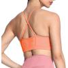 imageAoxjox Sports Bras for Women Workout Fitness Ruched Training Baddie Cross Back Yoga Crop TankPapaya
