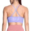 imageAoxjox Sports Bras for Women Workout Fitness Ruched Training Baddie Cross Back Yoga Crop TankPurple Heather