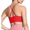 imageAoxjox Sports Bras for Women Workout Fitness Ruched Training Baddie Cross Back Yoga Crop TankRacing Red