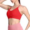 imageAoxjox Sports Bras for Women Workout Fitness Ruched Training Baddie Cross Back Yoga Crop TankRacing Red