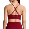 imageAoxjox Sports Bras for Women Workout Fitness Ruched Training Baddie Cross Back Yoga Crop TankRumba Red