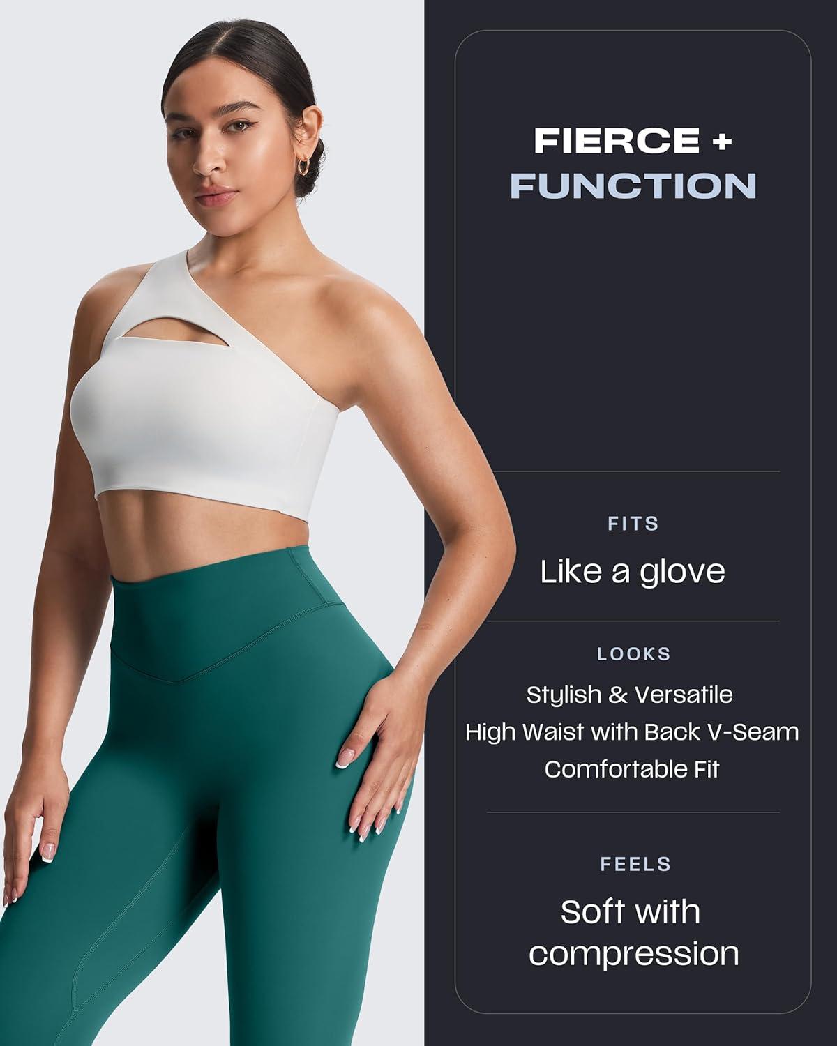 imageAoxjox High Waisted Workout Leggings for Women Tummy Control Buttery Soft Yoga Metamorph Deep V Pants 26quotDeep Lagoon