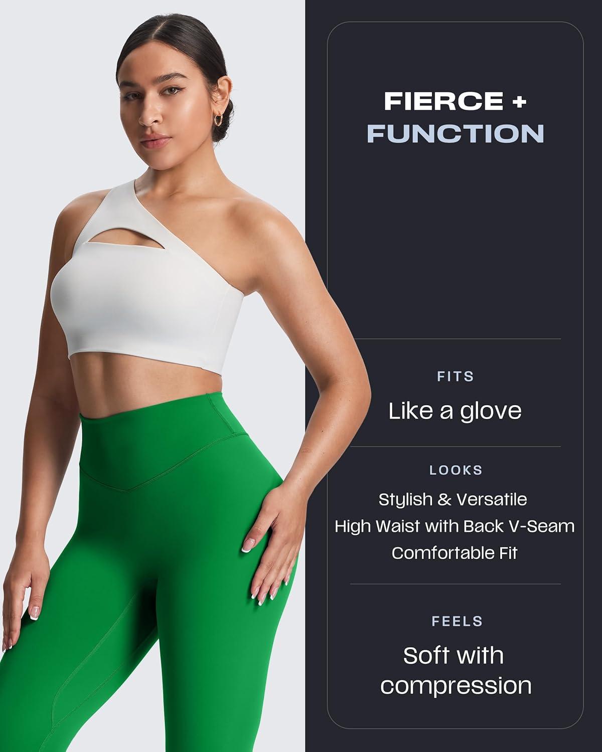 imageAoxjox High Waisted Workout Leggings for Women Tummy Control Buttery Soft Yoga Metamorph Deep V Pants 26quotJolly Green