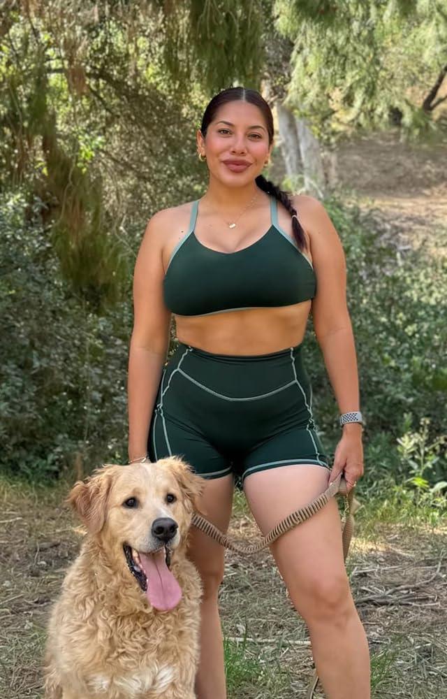 imageAoxjox Womens Color Block Workout Sports Bras Fitness Blair Bra Athletic Yoga Crop TankForest GreenSage Green