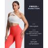 imageAoxjox High Waisted Workout Leggings for Women Tummy Control Buttery Soft Yoga Metamorph Deep V Pants 26quotFiery Coral See Through