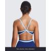 imageAoxjox Womens Color Block Workout Sports Bras Fitness Blair Bra Athletic Yoga Crop TankBellwether BlueAiry Blue