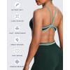 imageAoxjox Womens Color Block Workout Sports Bras Fitness Blair Bra Athletic Yoga Crop TankForest GreenSage Green