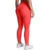 imageAoxjox High Waisted Workout Leggings for Women Tummy Control Buttery Soft Yoga Metamorph Deep V Pants 26quotFiery Coral See Through