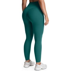 imageAoxjox High Waisted Workout Leggings for Women Tummy Control Buttery Soft Yoga Metamorph Deep V Pants 26quotDeep Lagoon