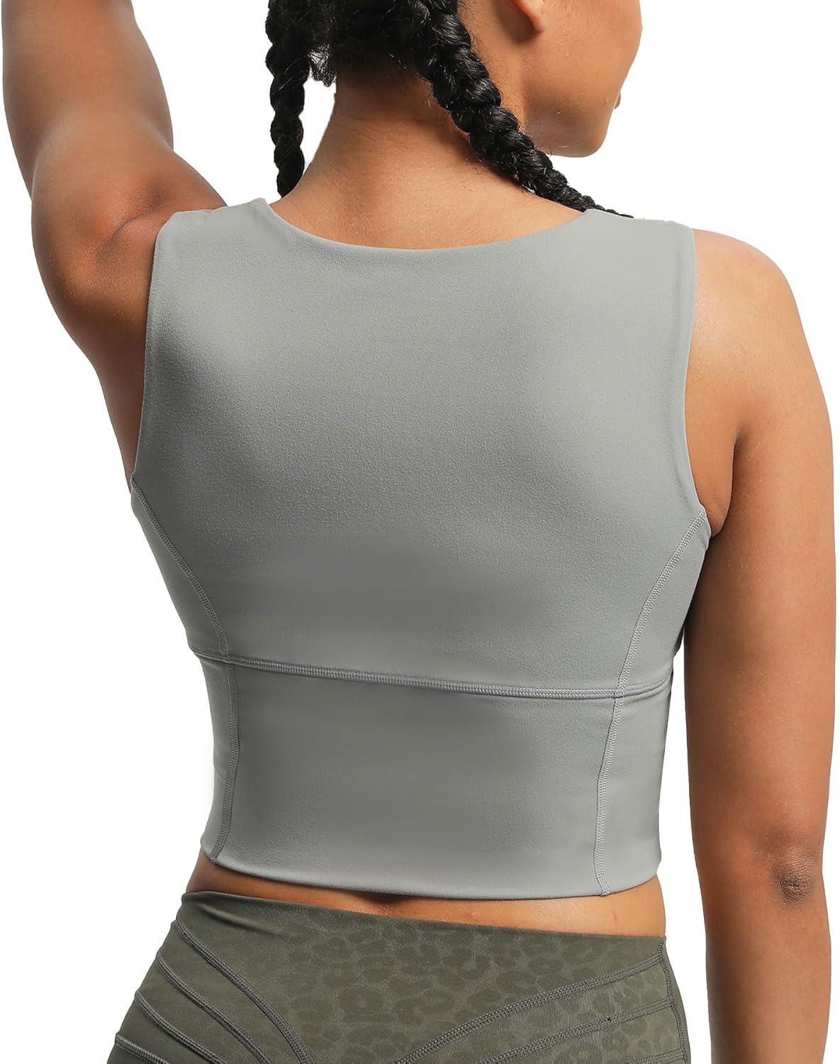 imageAoxjox Womens Workout Longline Every Bra Fitness Training High Impact Gym Sports Bras Yoga Crop