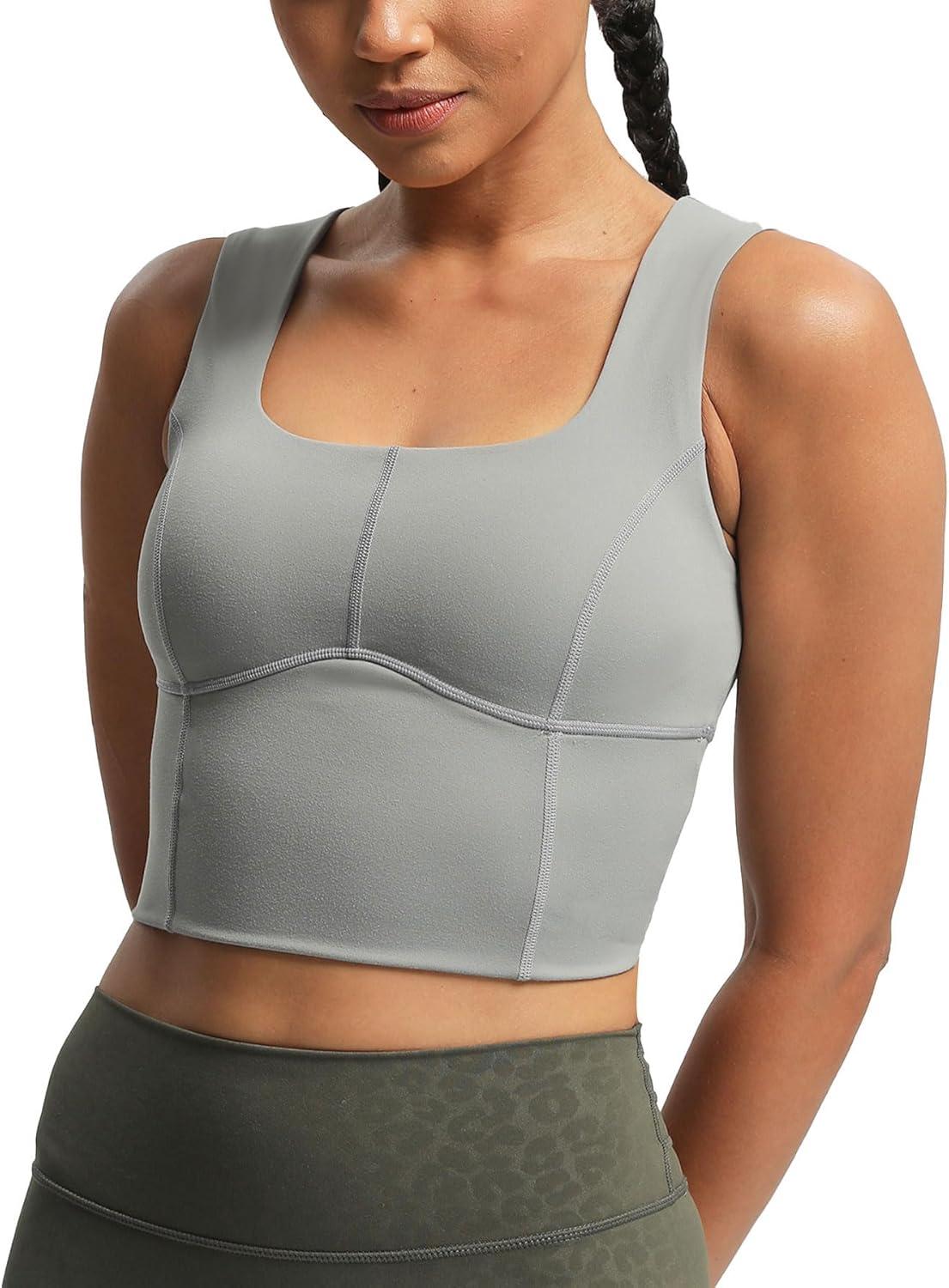 imageAoxjox Womens Workout Longline Every Bra Fitness Training High Impact Gym Sports Bras Yoga Crop