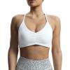 imageAoxjox Womens Workout Sports Bras Fitness Molly Cross Back Ruched Bra Yoga Crop TankWhite