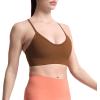 imageAoxjox Womens Workout Y Sports Bras Fitness Trainning Active Gym Bra Yoga Crop TankDandelion Brown