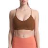 imageAoxjox Womens Workout Y Sports Bras Fitness Trainning Active Gym Bra Yoga Crop TankDandelion Brown
