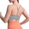 imageAoxjox Womens Workout Y Sports Bras Fitness Trainning Active Gym Bra Yoga Crop TankGrey