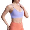 imageAoxjox Womens Workout Y Sports Bras Fitness Trainning Active Gym Bra Yoga Crop TankPurple Heather
