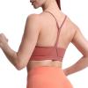imageAoxjox Womens Workout Y Sports Bras Fitness Trainning Active Gym Bra Yoga Crop TankRust Red