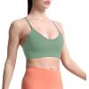 imageAoxjox Womens Workout Y Sports Bras Fitness Trainning Active Gym Bra Yoga Crop TankSage Green
