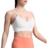 imageAoxjox Womens Workout Y Sports Bras Fitness Trainning Active Gym Bra Yoga Crop TankWhite