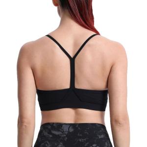 imageAoxjox Womens Workout Y Sports Bras Fitness Trainning Active Gym Bra Yoga Crop TankBlack