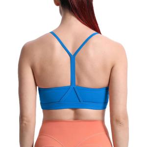 imageAoxjox Womens Workout Y Sports Bras Fitness Trainning Active Gym Bra Yoga Crop TankDirectoire Blue