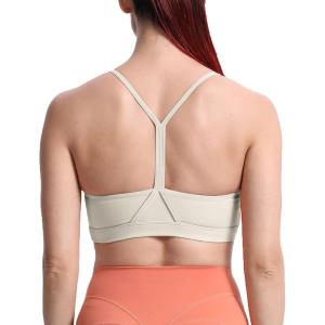 imageAoxjox Womens Workout Y Sports Bras Fitness Trainning Active Gym Bra Yoga Crop TankMink