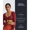 imageAoxjox Long Sleeve Crop Tops for Women Sweetheart Neck Ruched Violet Workout Gym Cropped T Shirt TopBurgundy