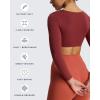 imageAoxjox Long Sleeve Crop Tops for Women Sweetheart Neck Ruched Violet Workout Gym Cropped T Shirt TopBurgundy