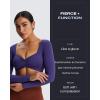 imageAoxjox Long Sleeve Crop Tops for Women Sweetheart Neck Ruched Violet Workout Gym Cropped T Shirt TopMulberry Purple