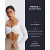 imageAoxjox Long Sleeve Crop Tops for Women Sweetheart Neck Ruched Violet Workout Gym Cropped T Shirt TopWhite