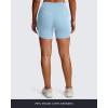 imageAoxjox Breeze Workout Biker Shorts for Women Tummy Control High Waisted Exercise Athletic Gym Running Yoga Short 6quotAiry Blue