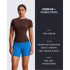 imageAoxjox Breeze Workout Biker Shorts for Women Tummy Control High Waisted Exercise Athletic Gym Running Yoga Short 6quotDirectoire Blue