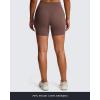 imageAoxjox Breeze Workout Biker Shorts for Women Tummy Control High Waisted Exercise Athletic Gym Running Yoga Short 6quotFudge Coffee