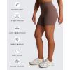 imageAoxjox Breeze Workout Biker Shorts for Women Tummy Control High Waisted Exercise Athletic Gym Running Yoga Short 6quotFudge Coffee