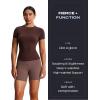 imageAoxjox Breeze Workout Biker Shorts for Women Tummy Control High Waisted Exercise Athletic Gym Running Yoga Short 6quotFudge Coffee
