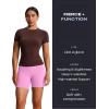 imageAoxjox Breeze Workout Biker Shorts for Women Tummy Control High Waisted Exercise Athletic Gym Running Yoga Short 6quotPrism Pink