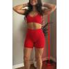 imageAoxjox Breeze Workout Biker Shorts for Women Tummy Control High Waisted Exercise Athletic Gym Running Yoga Short 6quotRacing Red