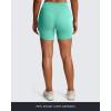 imageAoxjox Breeze Workout Biker Shorts for Women Tummy Control High Waisted Exercise Athletic Gym Running Yoga Short 6quotTurquoise