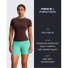 imageAoxjox Breeze Workout Biker Shorts for Women Tummy Control High Waisted Exercise Athletic Gym Running Yoga Short 6quotTurquoise
