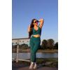 imageAoxjox High Waisted Yoga Pants for Women Hidden Scrunch CrossWaist Buttery Soft Crossover Workout Venus Leggings 26quotDeep Lagoon