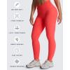 imageAoxjox High Waisted Yoga Pants for Women Hidden Scrunch CrossWaist Buttery Soft Crossover Workout Venus Leggings 26quotFiery Coral See Through